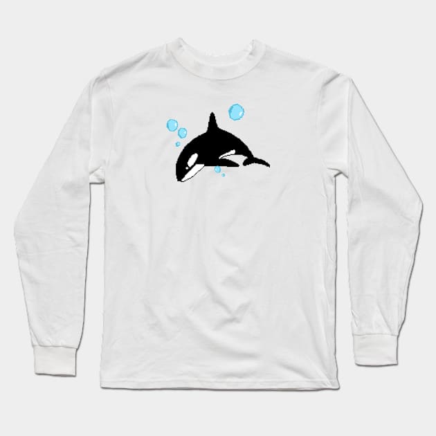 Pixelart Orca Long Sleeve T-Shirt by Zeroomega